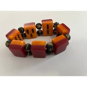 Vintage Mahjong Bakelite Stretch Bracelet